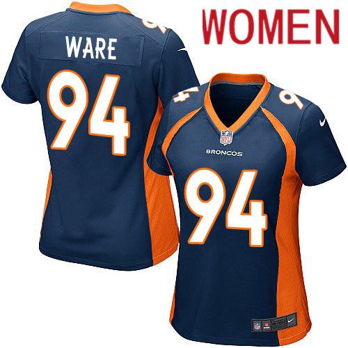 Women Denver Broncos #94 DeMarcus Ware Nike Navy Game NFL Jersey